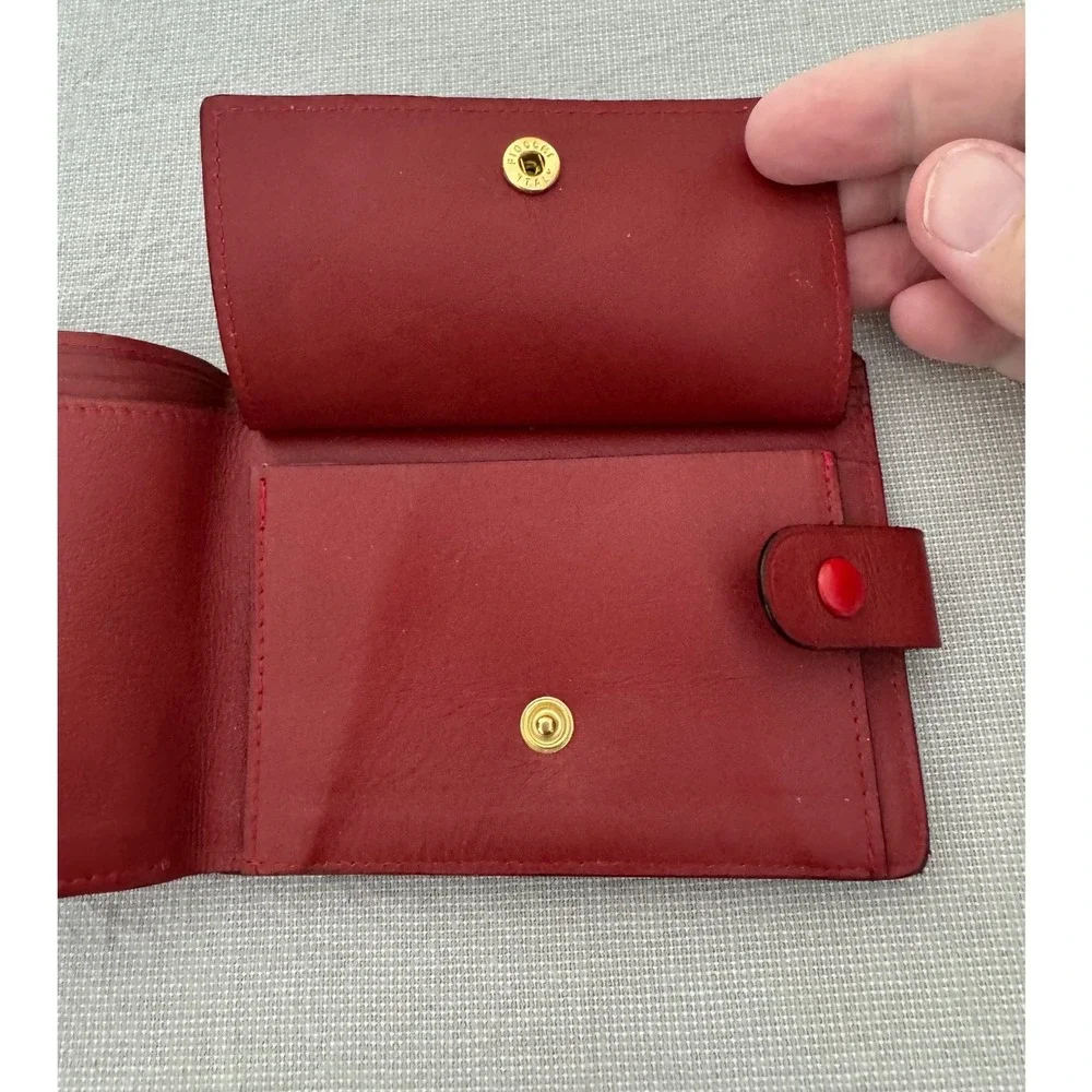 Vintage Rolex Leather Wallet Red Bifold